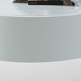 16" White Lacquer Stainless Steel Nightstand